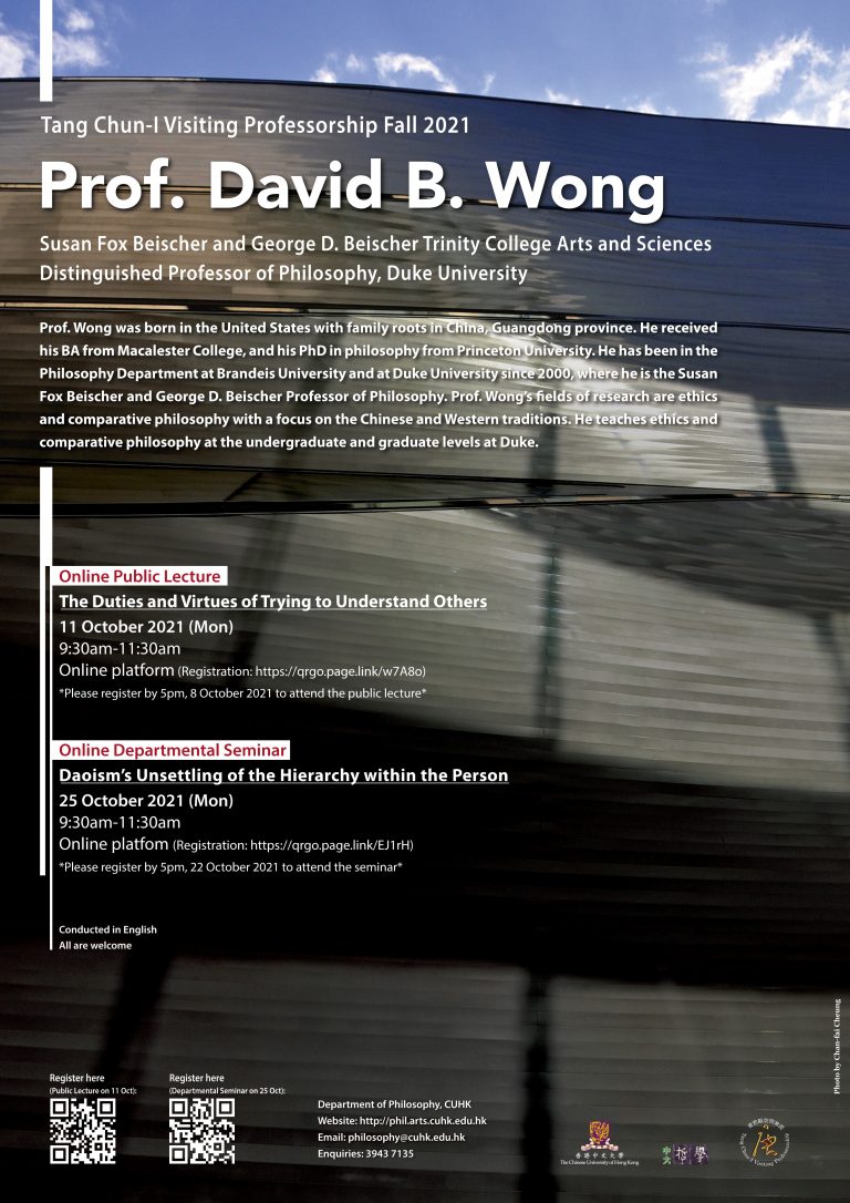 David B. Wong | Philosophy Department, CUHK